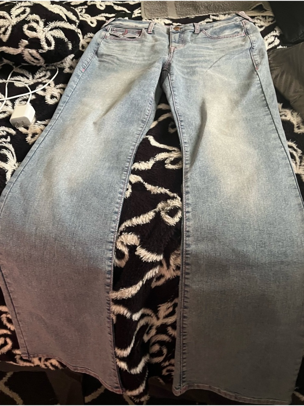 True Religion Light Blue Wide Leg Jeans